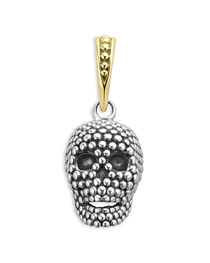 Lagos Men's 18k Yellow Gold & Sterling Silver Anthem Caviar Bead Skull Pendant - 100% Exclusive In Metallic