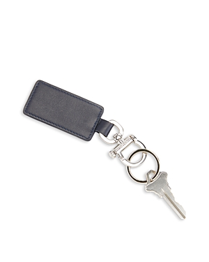 Royce New York Leather Luxe Key Chain In Navy Blue