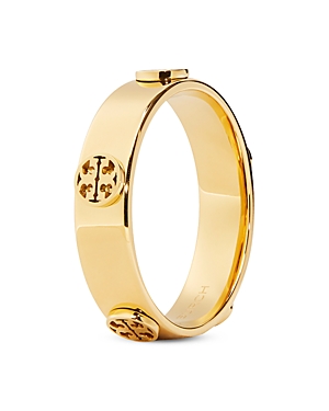 Miller Logo Studded Band Ring in 18K Gold Plated