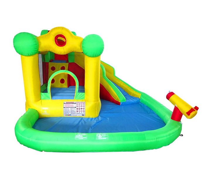 Pogo Bounce House Backyard Inflatable Castle Bouncy House with Slide and Splash Park for Kids