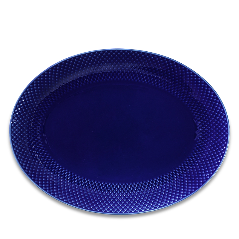 Rosendahl Lyngby Porcelain Rhombe Color Oval Serving Dish In Blue