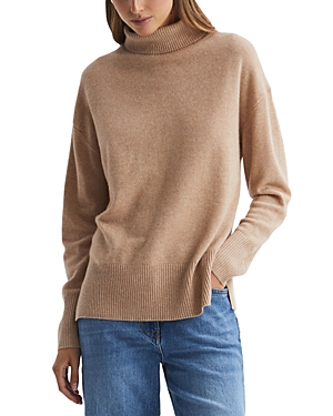 Reiss Alexis Turtleneck Sweater In Camel