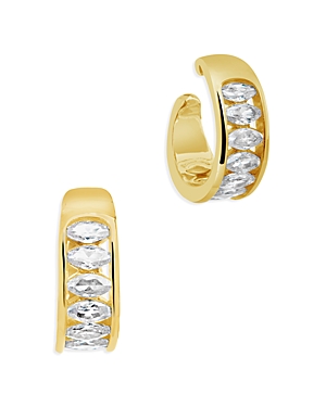 Shop Sterling Forever Mira Cuff Earrings In Gold