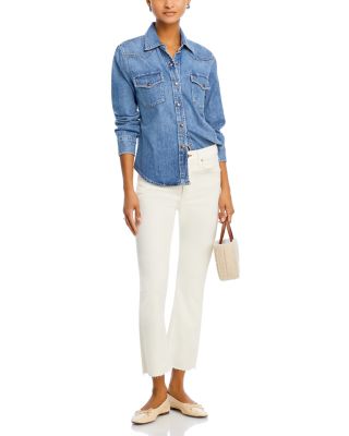 Peyton High Rise Ankle Bootcut Jeans in Ecru