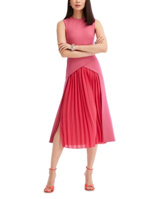 Oscar de la Renta Sleeveless Pleated Midi Dress