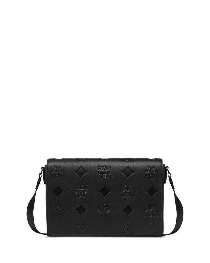 Klassik Small Maxi Monogram Embossed Leather Messenger Bag