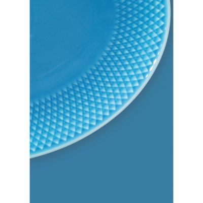Lyngby Porcelain Rhombe Color Oval Serving Dish, Blue