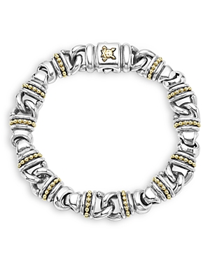 Lagos Men's 18k Yellow Gold & Sterling Silver Anthem Beaded Link Bracelet - Exclusive In Silver/gold
