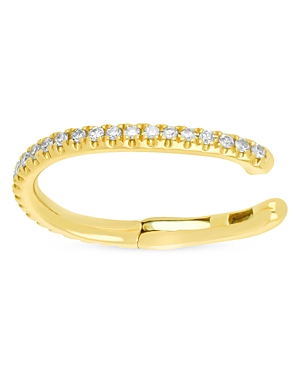 Ef Collection 14k Yellow Gold Diamond Single Ear Cuff In Gold
