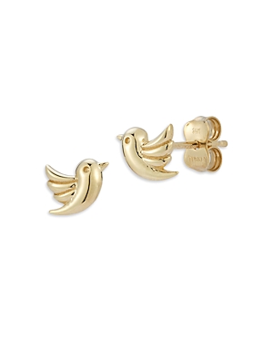 Moon & Meadow 14K Yellow Gold Bird Stud Earrings