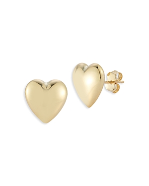Bloomingdale's Polished Heart Stud Earrings in 14K Yellow Gold