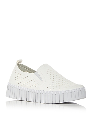 Ilse Jacobsen Women's Slip On Stitched Sneaker Flats In White