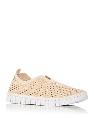 Shop Ilse Jacobsen Women's Slip On Stitched White Platform Sneaker Flats In Kit