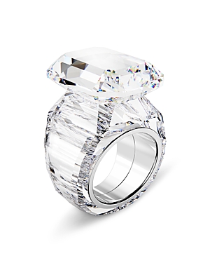 Shop Swarovski Lucent Crystal Statement Ring In Silver