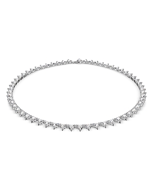 Shop Swarovski Millenia Triangle Collar Necklace In Silver