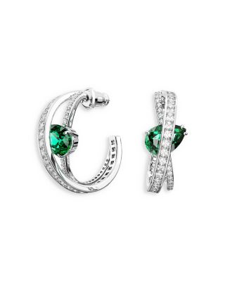 Swarovski Hyperbola Crystal Crossover Medium Hoop Earrings