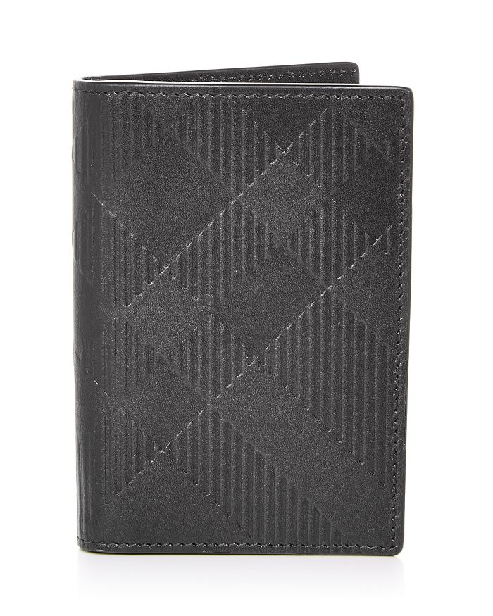 Burberry Embossed Check Leather Folding Card Case | Bloomingdale's