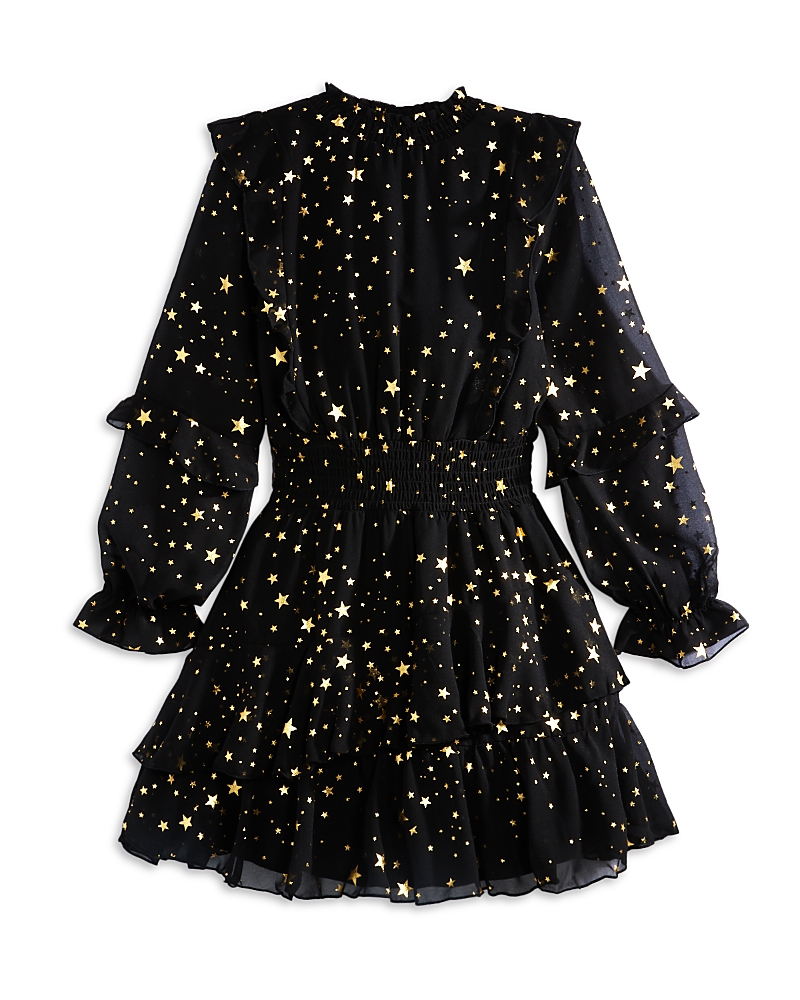 Aqua Girls' Girls' Metallic Stars Dress - Little Kid, Big Kid