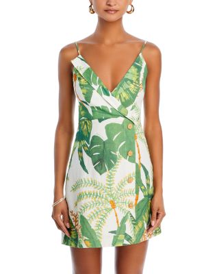 FARM Rio Tropical Forest Linen Mini Dress | Bloomingdale's Women