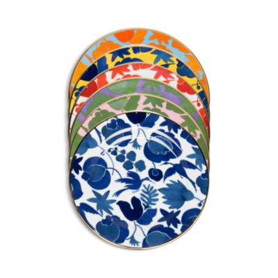 La DoubleJ - Wildbird Dessert Plates, Mixed Set of 6