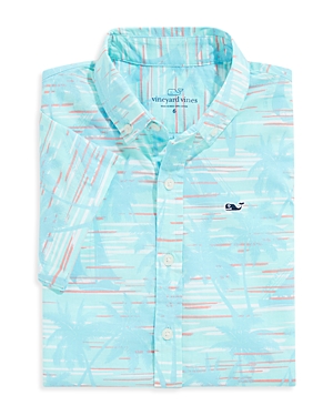Vineyard Vines Boys' On The Waves Chappy Cotton Classic Fit Button Down Shirt - Little Kid, Big Kid In Island Paradise