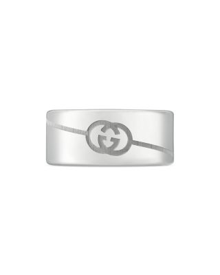 Men's Sterling Silver Tag925 Interlocking G Logo Band