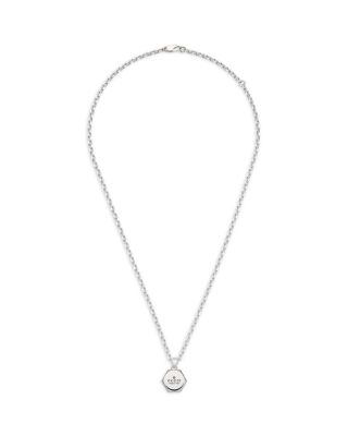 Gucci - Sterling Silver Trademark925 Hexagon Pendant Necklace, 20-21.7"