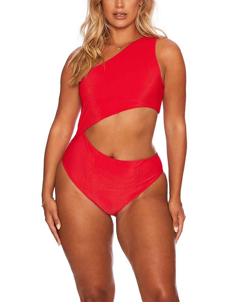 BEACH RIOT CELINE ONE SHOULDER CUTOUT ONE PIECE SWIMSUIT