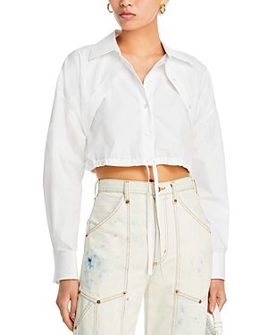 Double Layered Cotton Cropped Shirt