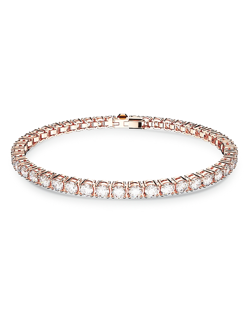 Swarovski Matrix Tennis Bracelet In Rose Gold