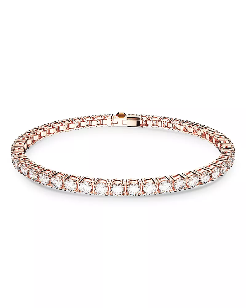 Swarovski Matrix Tennis Bracelet in Rose Gold Tone