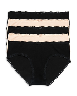 Aqua Lace Trim Hipster, Pack Of 5 - 100% Exclusive In Black/nude