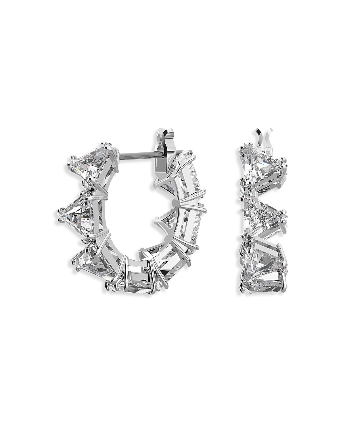 Swarovski Matrix Triangle Cut Small Hoop Earrings