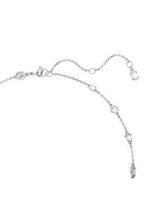 Mesmera Mixed Cut Crystal Scatter Necklace in Rhodium Plated, 14.96"-17.72"