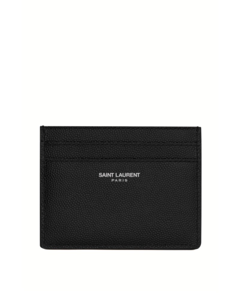 Saint Laurent Paris Credit Card Case in Black
