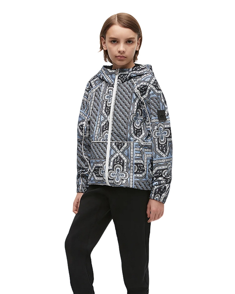 Moose Knuckles Unisex Highfield Printed Jacket In Windy Blue/bandana