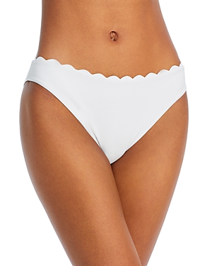 Shop Ramy Brook Amani Scalloped Bikini Bottom In White