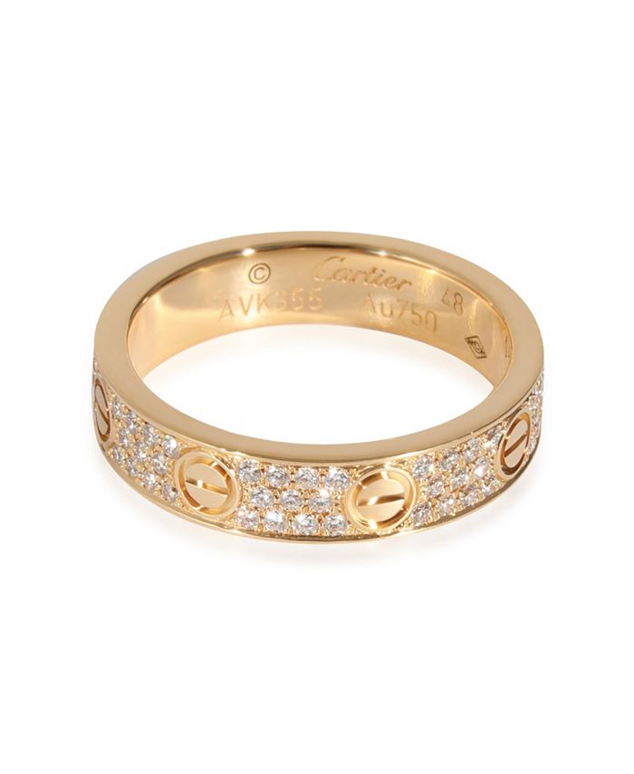 Pre-Owned Cartier LOVE Pave Diamond Ring in 18K Gold | Bloomingdale's