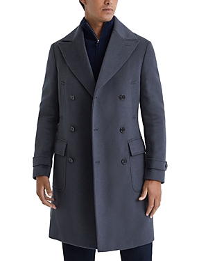 REISS CROWD WOOL BLEND DOUBLE BREASTED OVERCOAT