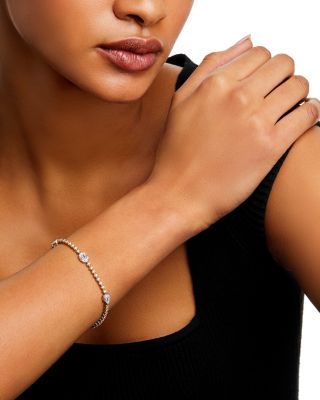 Diamond Station Tennis Bracelet in 14K Yellow Gold, 1.50 tcw