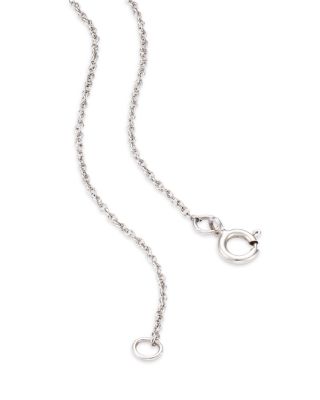 Diamond Clover Bar Necklace in 14K White Gold, 0.50 tcw