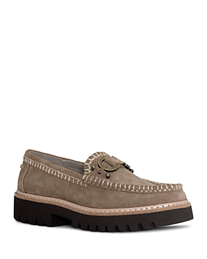 Shop Donald Pliner Women's Embellished Loafer Flats In Taupe