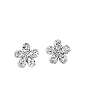14K Yellow Gold Diamond Forget Me Not Petite Pave Stud Earrings