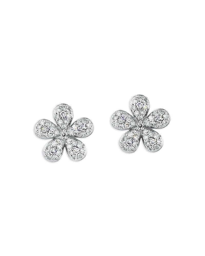 Phillips House 14k Yellow Gold Diamond Forget Me Not Petite Pave Stud Earrings In White