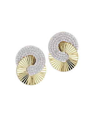 Phillips House 14k Yellow Gold Diamond Large Aura Interlocking Stud Earrings
