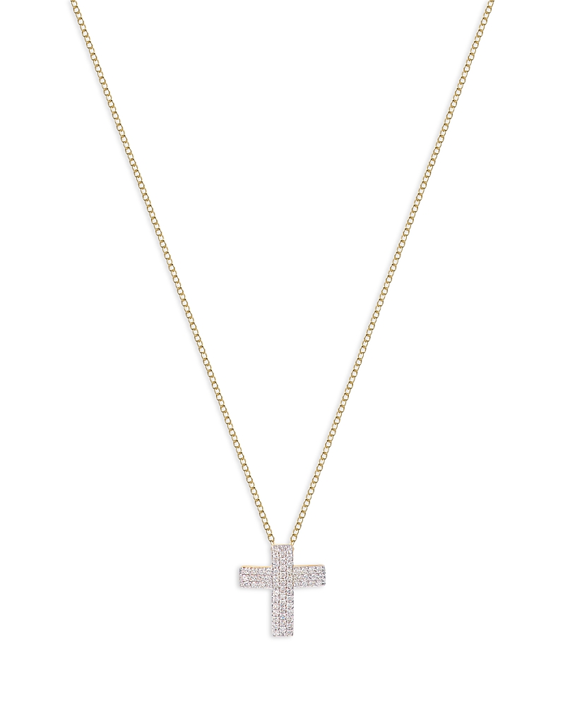 Phillips House 14K Yellow Gold Diamond Infinity Cross Necklace, 16