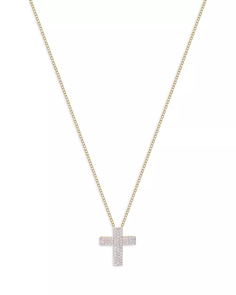 Phillips House 14K Yellow Gold Diamond Infinity Cross Necklace, 16