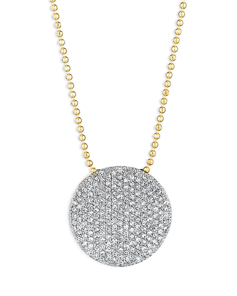 Phillips House Rhodium & 14K Gold Affair Diamond Disc Pendant Necklace, 16