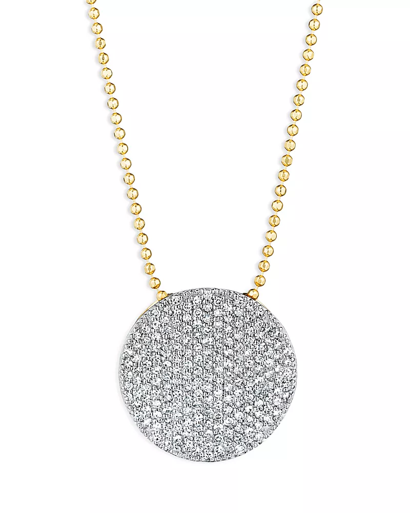 Phillips House Rhodium & 14K Gold Affair Diamond Disc Pendant Necklace, 16