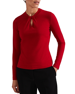 Shop Hobbs London Effie Twist Neck Sweater In True Red